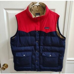 Patagonia Down Vest Men's L Red blue